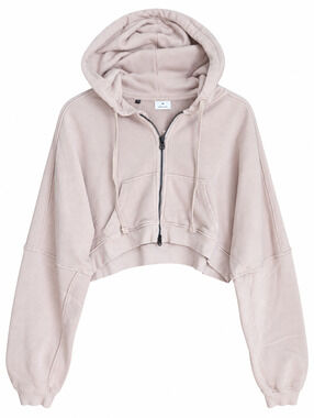 Gymshark Pump Zip Through Hoodie Womens M Pink Cropped Cotton NWT